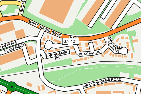 G74 1QT map - OS OpenMap – Local (Ordnance Survey)