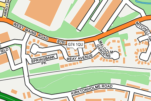 G74 1QU map - OS OpenMap – Local (Ordnance Survey)