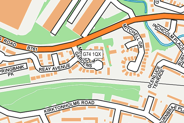 G74 1QX map - OS OpenMap – Local (Ordnance Survey)
