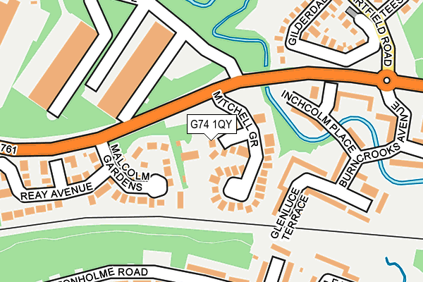 G74 1QY map - OS OpenMap – Local (Ordnance Survey)