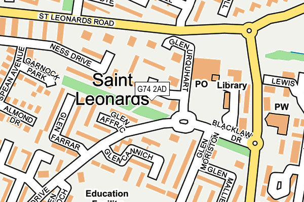 G74 2AD map - OS OpenMap – Local (Ordnance Survey)