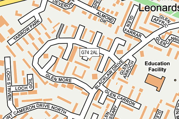 G74 2AL map - OS OpenMap – Local (Ordnance Survey)