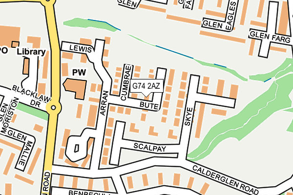 G74 2AZ map - OS OpenMap – Local (Ordnance Survey)