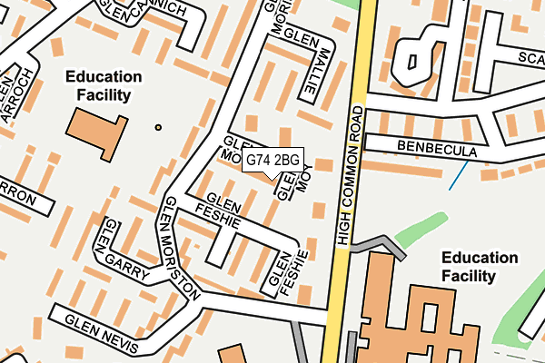 G74 2BG map - OS OpenMap – Local (Ordnance Survey)