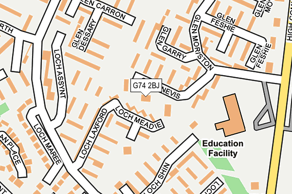 G74 2BJ map - OS OpenMap – Local (Ordnance Survey)