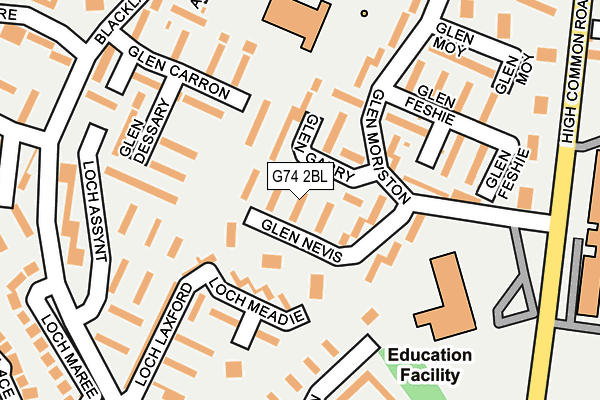 G74 2BL map - OS OpenMap – Local (Ordnance Survey)