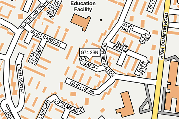 G74 2BN map - OS OpenMap – Local (Ordnance Survey)