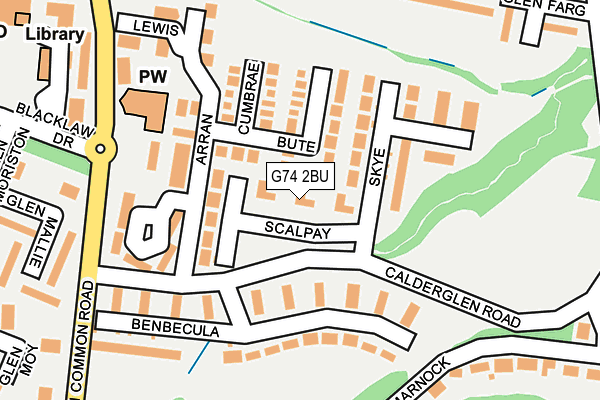 G74 2BU map - OS OpenMap – Local (Ordnance Survey)