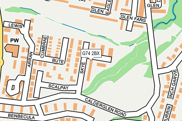 G74 2BX map - OS OpenMap – Local (Ordnance Survey)