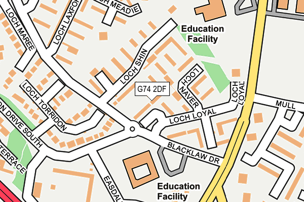 G74 2DF map - OS OpenMap – Local (Ordnance Survey)