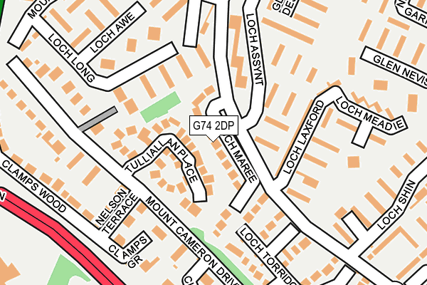 G74 2DP map - OS OpenMap – Local (Ordnance Survey)