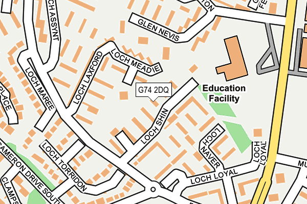 G74 2DQ map - OS OpenMap – Local (Ordnance Survey)