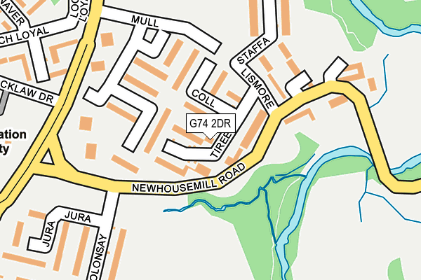 G74 2DR map - OS OpenMap – Local (Ordnance Survey)