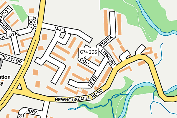 G74 2DS map - OS OpenMap – Local (Ordnance Survey)