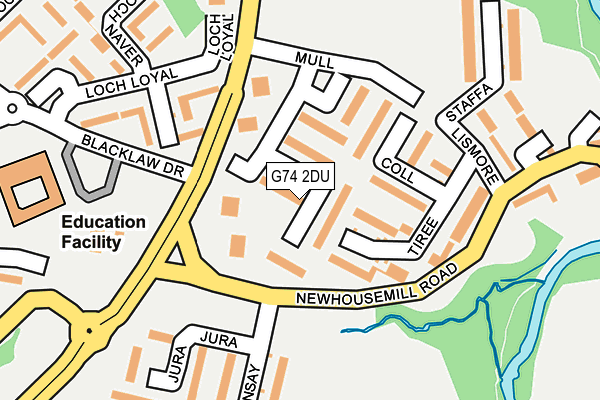 G74 2DU map - OS OpenMap – Local (Ordnance Survey)