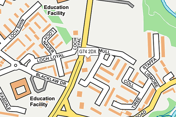 G74 2DX map - OS OpenMap – Local (Ordnance Survey)