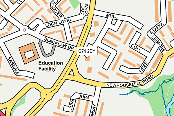 G74 2DY map - OS OpenMap – Local (Ordnance Survey)