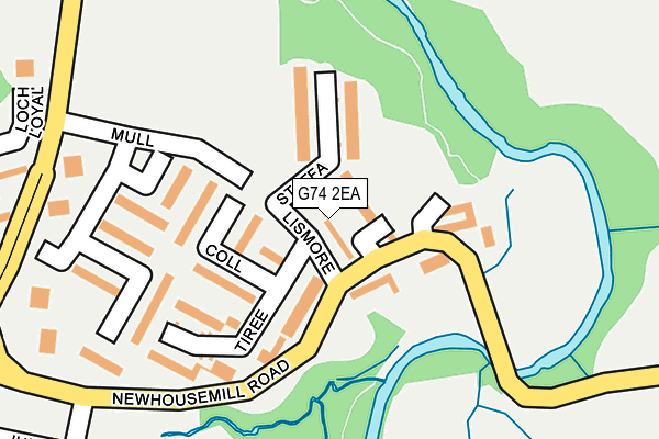 G74 2EA map - OS OpenMap – Local (Ordnance Survey)