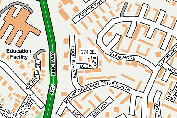 G74 2EJ map - OS OpenMap – Local (Ordnance Survey)