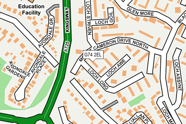 G74 2EL map - OS OpenMap – Local (Ordnance Survey)