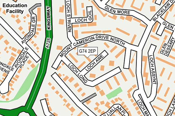 G74 2EP map - OS OpenMap – Local (Ordnance Survey)