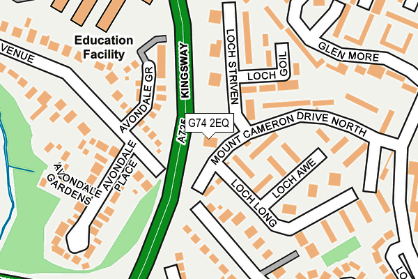 G74 2EQ map - OS OpenMap – Local (Ordnance Survey)