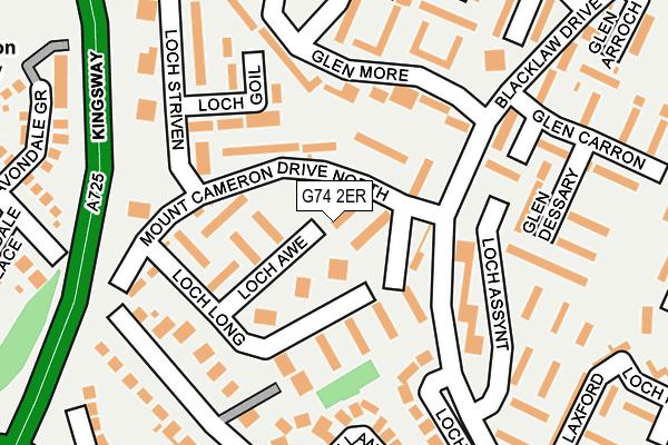 G74 2ER map - OS OpenMap – Local (Ordnance Survey)