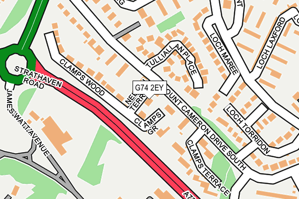 G74 2EY map - OS OpenMap – Local (Ordnance Survey)