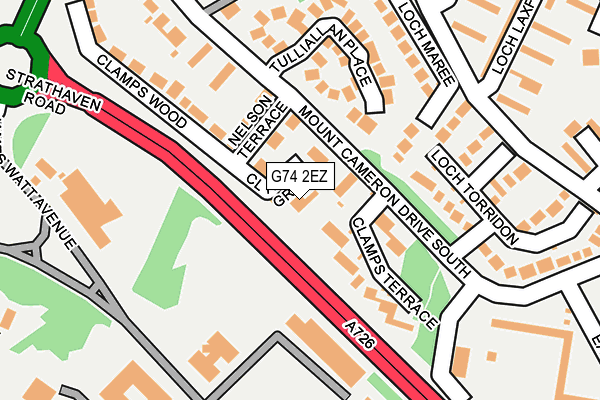 G74 2EZ map - OS OpenMap – Local (Ordnance Survey)