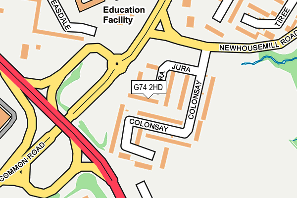 G74 2HD map - OS OpenMap – Local (Ordnance Survey)