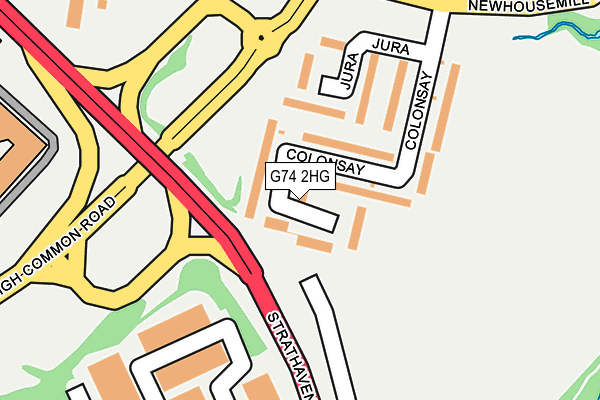 G74 2HG map - OS OpenMap – Local (Ordnance Survey)