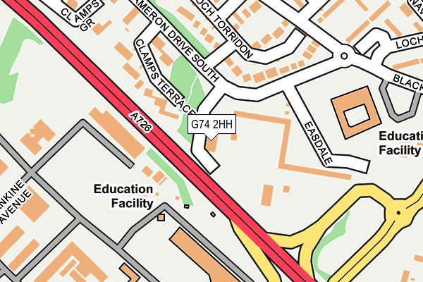 G74 2HH map - OS OpenMap – Local (Ordnance Survey)