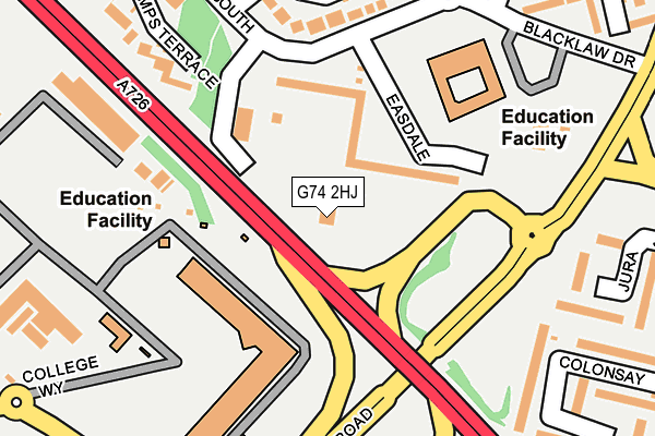 G74 2HJ map - OS OpenMap – Local (Ordnance Survey)