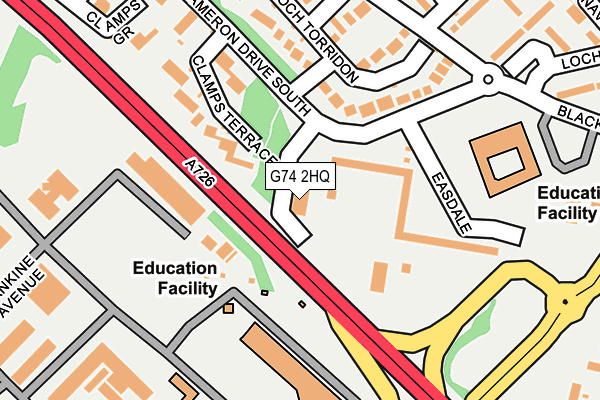 G74 2HQ map - OS OpenMap – Local (Ordnance Survey)