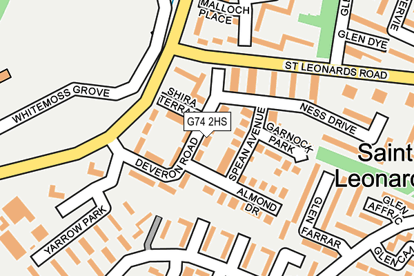 G74 2HS map - OS OpenMap – Local (Ordnance Survey)