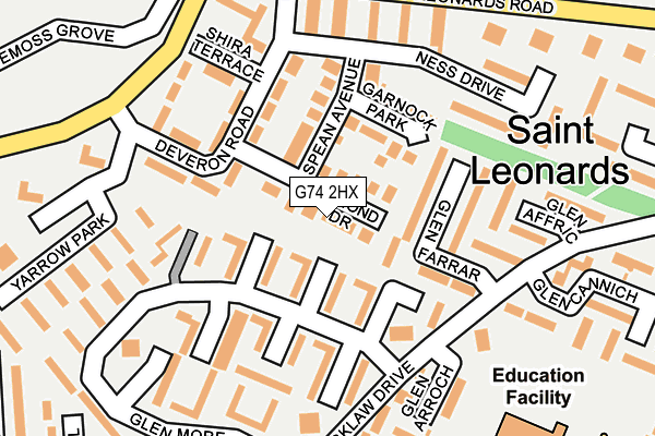 G74 2HX map - OS OpenMap – Local (Ordnance Survey)