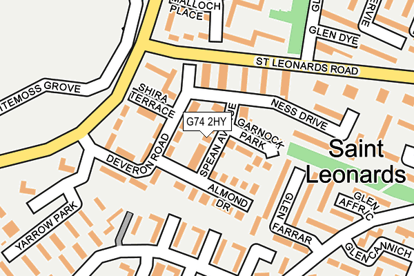 G74 2HY map - OS OpenMap – Local (Ordnance Survey)