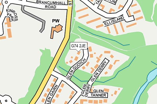 G74 2JE map - OS OpenMap – Local (Ordnance Survey)