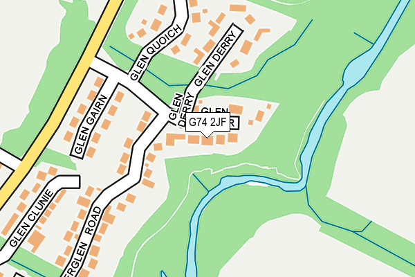 G74 2JF map - OS OpenMap – Local (Ordnance Survey)