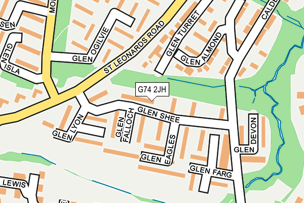 G74 2JH map - OS OpenMap – Local (Ordnance Survey)