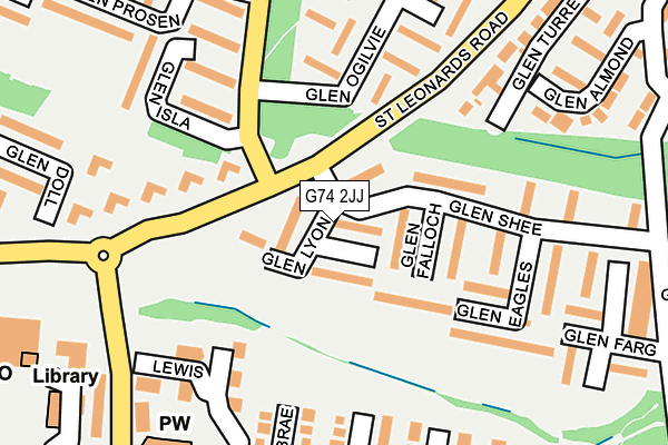 G74 2JJ map - OS OpenMap – Local (Ordnance Survey)