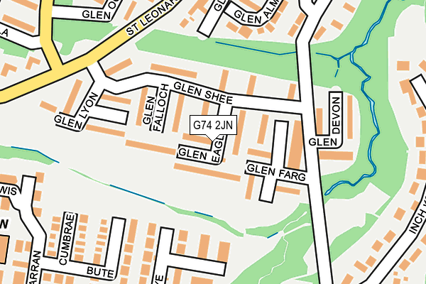 G74 2JN map - OS OpenMap – Local (Ordnance Survey)