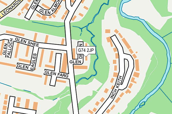 G74 2JP map - OS OpenMap – Local (Ordnance Survey)