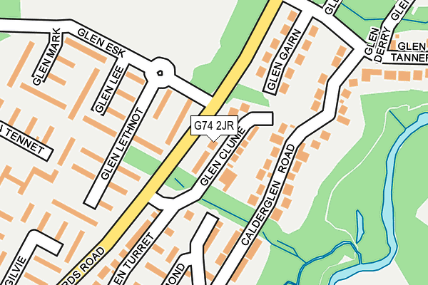 G74 2JR map - OS OpenMap – Local (Ordnance Survey)