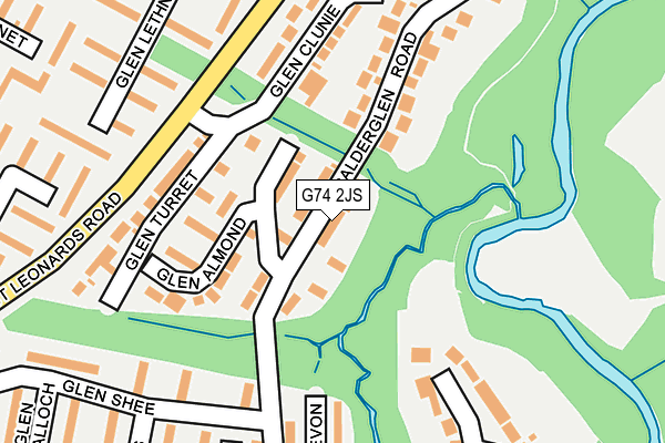 G74 2JS map - OS OpenMap – Local (Ordnance Survey)