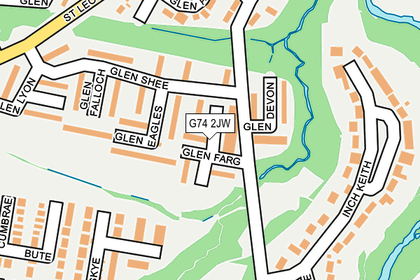G74 2JW map - OS OpenMap – Local (Ordnance Survey)