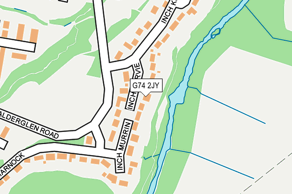 G74 2JY map - OS OpenMap – Local (Ordnance Survey)