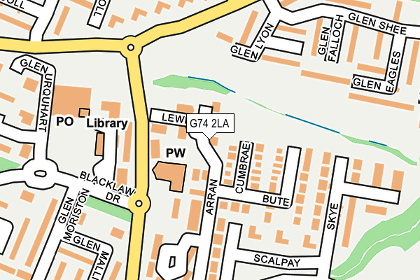 G74 2LA map - OS OpenMap – Local (Ordnance Survey)