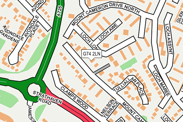 G74 2LN map - OS OpenMap – Local (Ordnance Survey)