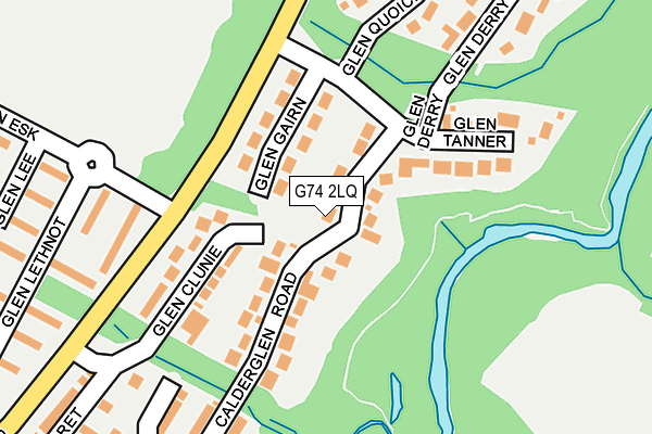 G74 2LQ map - OS OpenMap – Local (Ordnance Survey)